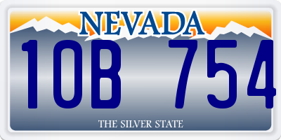 NV license plate 10B754