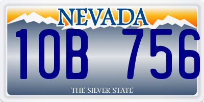 NV license plate 10B756