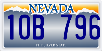 NV license plate 10B796