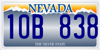 NV license plate 10B838