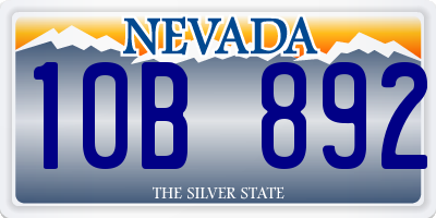 NV license plate 10B892