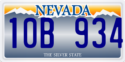 NV license plate 10B934