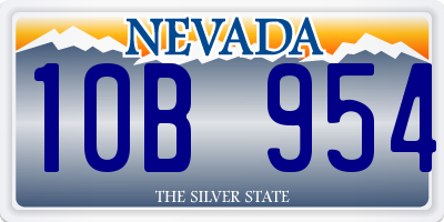NV license plate 10B954