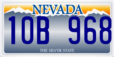 NV license plate 10B968