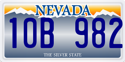 NV license plate 10B982
