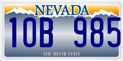 NV license plate 10B985