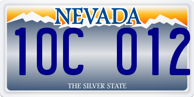 NV license plate 10C012