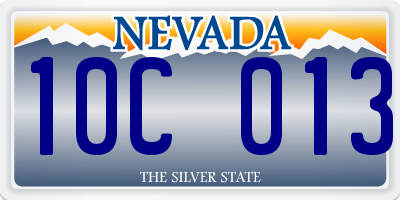 NV license plate 10C013