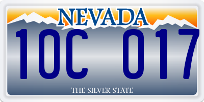 NV license plate 10C017