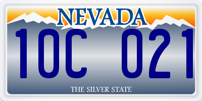 NV license plate 10C021