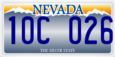 NV license plate 10C026