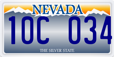 NV license plate 10C034