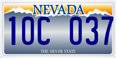 NV license plate 10C037