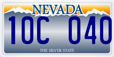 NV license plate 10C040