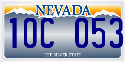 NV license plate 10C053