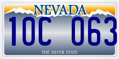 NV license plate 10C063