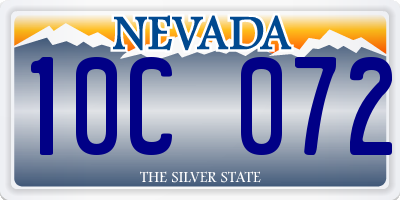 NV license plate 10C072
