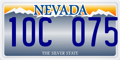 NV license plate 10C075