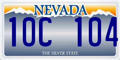 NV license plate 10C104