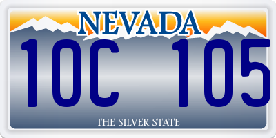 NV license plate 10C105