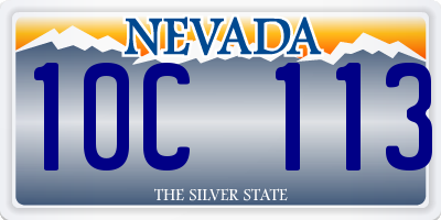 NV license plate 10C113