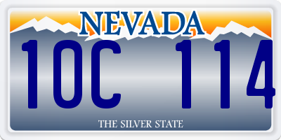 NV license plate 10C114