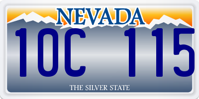 NV license plate 10C115