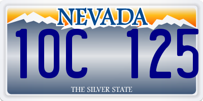 NV license plate 10C125