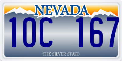 NV license plate 10C167