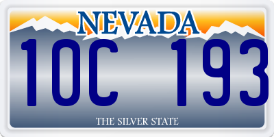 NV license plate 10C193