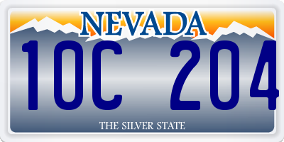 NV license plate 10C204