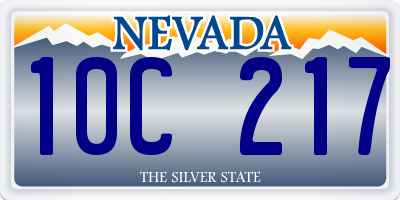 NV license plate 10C217