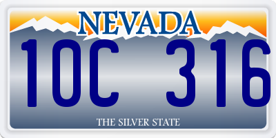 NV license plate 10C316