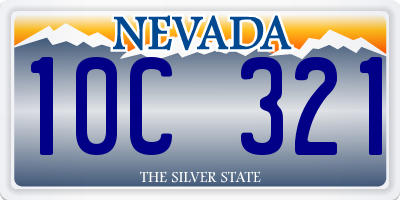 NV license plate 10C321