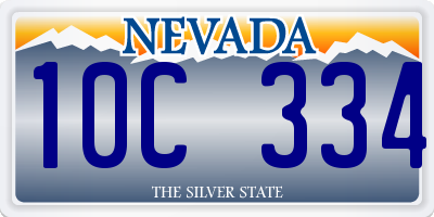 NV license plate 10C334