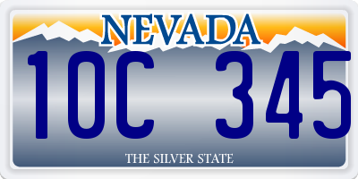 NV license plate 10C345