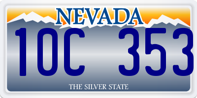 NV license plate 10C353