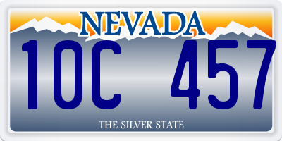 NV license plate 10C457