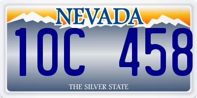NV license plate 10C458