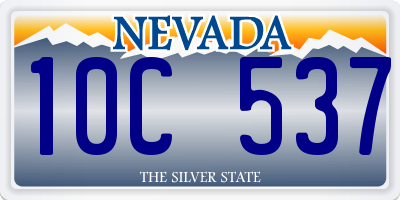 NV license plate 10C537