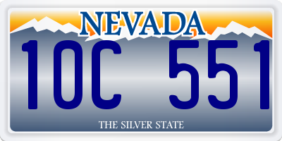 NV license plate 10C551