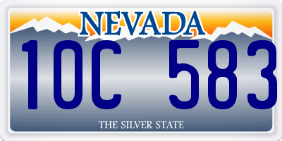 NV license plate 10C583