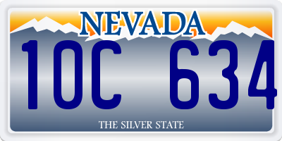 NV license plate 10C634