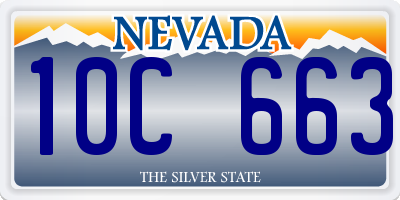 NV license plate 10C663