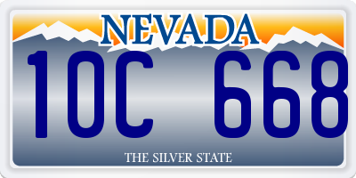 NV license plate 10C668