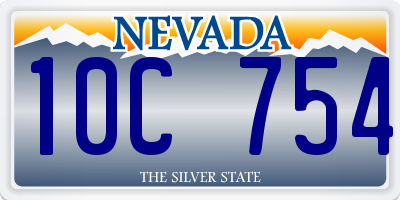 NV license plate 10C754