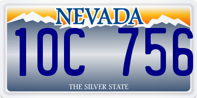 NV license plate 10C756