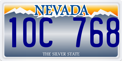 NV license plate 10C768