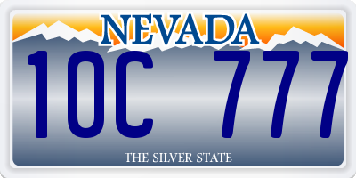 NV license plate 10C777