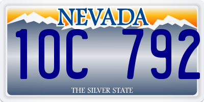 NV license plate 10C792